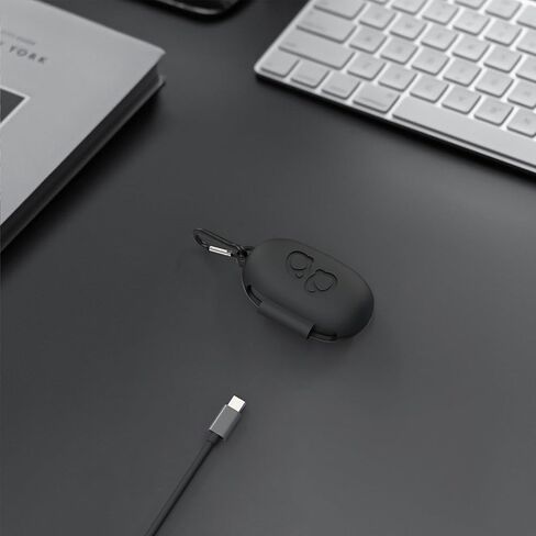 Geekria Silicone Case Cover Compatible with Samsung Galaxy Buds+ True Wireless Earbuds, Protective Carrying Case with Keychain Hook, Charging Port Accessible (Black) in Kuwait
