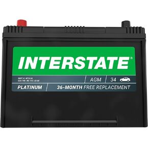Interstate Batteries Automotive Battery 12V 70Ah (Group Size H6, 48) 760CCA SLI AGM Automobile Replacement Battery for Cars, SUVs, Sedans, Trucks (MTX-48/H6) in Saudi Arabia