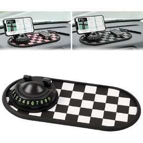 Mobile Phone Bracket Anti-Slip Mat, Multifunction Car Dashboard Mat with Temporary Parking Number, Universal Anti-Slip Car Dashboard Mat for Phones Sunglasses and Keys Gadget (Gray-Black) in Kuwait