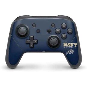 ملصق Skinit المخصص للألعاب متوافق مع وحدة تحكم Nintendo Switch Pro - تصميم شعار البحرية للأكاديمية البحرية الأمريكية المرخص رسميًا in Kuwait