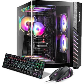 كمبيوتر مكتبي من EvounicGaming - i5-11600 حتى 4.8 جيجا هرتز، Radeon RX 580 8 جيجا، 16 جيجا بايت DDR4 RAM، 512 جيجا SSD + 1 تيرابايت HDD، WiFi 6 & BT 5.4، Windows 11 Pro، 9 × مراوح ARGB، برج ألعاب عالي الأداء in Kuwait