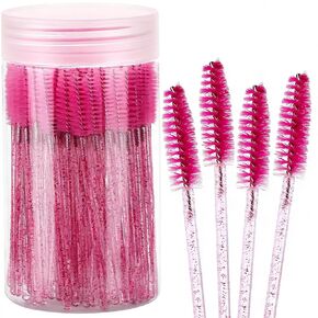 100pcs Disposable Mascara Brushes with Container, Mascara Wands Makeup Brushes Applicators Kits for Eyelash Extensions and Eyebrow Brush (Crystal Black) in Kuwait