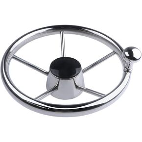 13-1/2“ Boat Steering Wheel Stainless Steel 5 Spoke Destroyer Style Steering Wheel with Knurling for Marine Yacht Boat in Kuwait