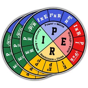 3Pcs Ohm's Law Pie Chart Sticker Electrical Science Gift for Students Formula Ohm's Law Pie Chart Stickers Physics Electricity Explained Electrician Decal for Laptop Bottle Toolbox Phone Case Cars 3" in Kuwait
