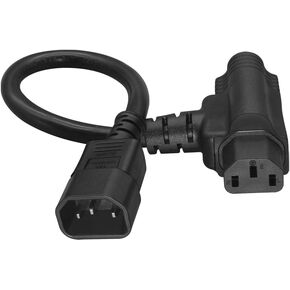 0.64M/2FT C14 to C13+5-15R Piggyback Power Cord,IEC 320 C14 Male to C13/Nema 5-15R Female Power Cable Cord SJT 14AWG in Kuwait