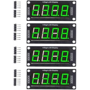 4 قطع وحدة عرض مكونة من 4 أرقام و7 قطاعات - وحدة تحكم TM1637 5 فولت، لوحة أنبوب رقمية LED 0.56 بوصة لمشروعات Arduino DIY، التوصيل والتشغيل (أخضر) in Kuwait
