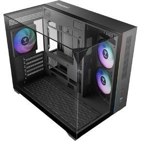 حقيبة ألعاب GAMDIAS Atlas M3M من الزجاج المقسى ثلاثي الجوانب، مراوح حافظة ARGB PWM مدمجة 3X 120 مم، وحدة معالجة الرسومات 400 مم/VGA، 360 مم AIO/المبرد in Kuwait
