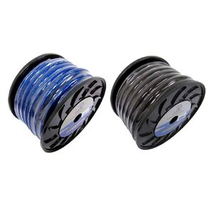 2 كابلات صوت سيارة BULLZ AUDIO مقاس 1/0 بطول 50 قدم - أزرق وأسود in Kuwait
