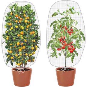 6 Pcs Insect Bird Barrier Tree Net with Drawstring- 2 Sizes Garden Bird Netting Plant Cover- Fruit Tree Netting for Protect Plants Fruits Flowers from Insect Bird Eating in Saudi Arabia