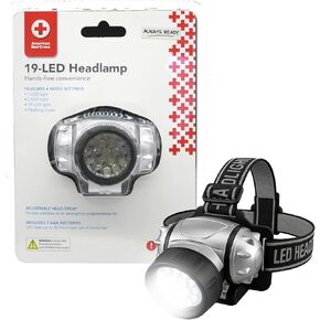 مصباح أمامي LED بدون استخدام اليدين للصليب الأحمر الأمريكي، مصباح أمامي يعمل بالبطارية بأربعة أوضاع، عناصر الاستعداد للإعصار للاستخدام في حالات الطوارئ والتخييم والمزيد in Kuwait