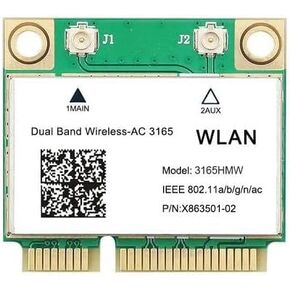 بطاقة Wi-Fi Legacy Mini-PCIe لـ Intel 3165 | بطاقة شبكة PCIe نصف صغيرة | 433 ميجابت في الثانية مع دعم بلوتوث 4.0 | قطعة استبدال HMC WLAN 3165.HMWG Wi-Fi Card 3165HMW in Kuwait