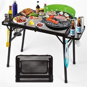 Grovind Portable Camping Table with Carry Bag, Outdoor Folding Beach Tables Picnic Table with 4 Cup Holders, Lightweight Canvas Foldable Camp Tables for Outside, Camping, Hiking and Tailgating in Kuwait