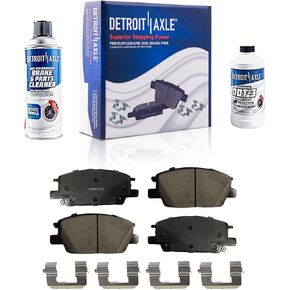 Detroit Axle - 8pc Brake Kit لعام 2016-2022 Toyota Prius ، دوارات فرامل قرصية محفورة ومزودة بالرقص ، منصات فرامل سيراميك 2017 2018 2019 2020 2021 استبدال: in Kuwait