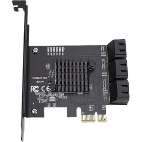 بطاقة توسيع PCIe 1X إلى Serial ATA 3.0، وبطاقة تحكم 6 منافذ بسرعة 6 جيجابت في الثانية، ودعامة منخفضة المستوى مع وحدة تحكم RTL9100، وPCI E إلى Serial ATA 3.0 in Kuwait