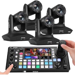 Chameye C420T 4K PTZ Camera NDI AI Auto-Tracking, 4K HDMI Video Switcher Integrated Pro PTZ Controller for High end Summit, Large Conference, Weddings LiveStreaming, C420TX4+M500 in Saudi Arabia