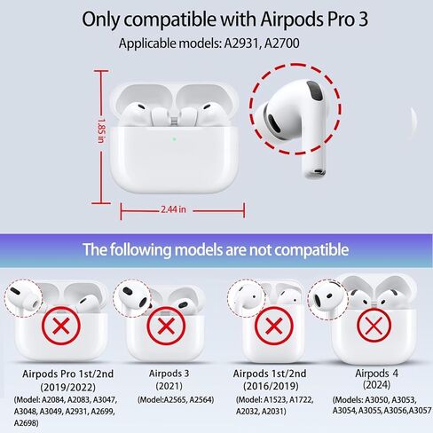 حافظة AirPods Pro 3 2025 - تصميم لطيف ثلاثي الأبعاد على شكل تفاحة حمراء Air pod Pro 3 Cove مع سلسلة مفاتيح قلادة Apple، غطاء سيليكون ناعم مقاوم للصدمات، للفتيات والنساء (أخضر) in Kuwait
