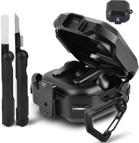 حافظة لهاتف Samsung Galaxy Buds 4 Pro وحافظة Galaxy Buds 4 مع قفل، مجموعة تنظيف، سلسلة مفاتيح، تدعم الشحن اللاسلكي، غطاء صلب مقاوم للصدمات لهاتف Galaxy Buds 4/4 Pro in Kuwait
