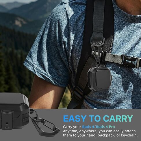 حافظة لهاتف Samsung Galaxy Buds 4 Pro وحافظة Galaxy Buds 4 مع قفل، مجموعة تنظيف، سلسلة مفاتيح، تدعم الشحن اللاسلكي، غطاء صلب مقاوم للصدمات لهاتف Galaxy Buds 4/4 Pro in Kuwait