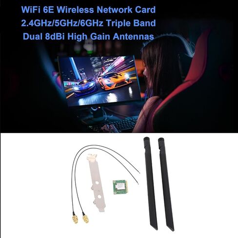 بطاقة WiFi 6E PCIe WiFi، MINI PCIE 6 جيجا هرتز 5 جيجا هرتز 2.4 جيجا هرتز محول لاسلكي ثلاثي الموجات، BT5.3، دعم OFDMA MU MIMO، زمن الوصول المنخفض، تشفير WPA3، لـ 11 10 in Kuwait