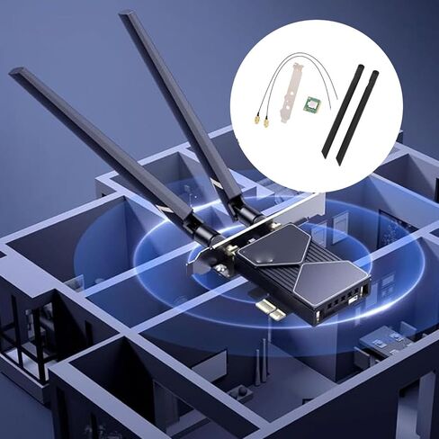 بطاقة WiFi 6E PCIe WiFi، MINI PCIE 6 جيجا هرتز 5 جيجا هرتز 2.4 جيجا هرتز محول لاسلكي ثلاثي الموجات، BT5.3، دعم OFDMA MU MIMO، زمن الوصول المنخفض، تشفير WPA3، لـ 11 10 in Kuwait