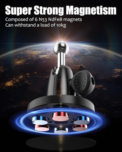 Charchendo Magnetic Portable Metal Phone Mount for Tractor [Powerful Magnet], Phone Holder for Heavy Equipment Metal Surface, Fit 17 16 15 14 13 12 Pro Plus Max Mini and 4-7" Phones with Thick Cases in Kuwait