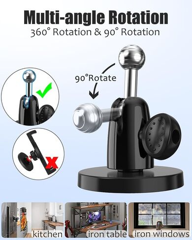 Charchendo Magnetic Portable Metal Phone Mount for Tractor [Powerful Magnet], Phone Holder for Heavy Equipment Metal Surface, Fit 17 16 15 14 13 12 Pro Plus Max Mini and 4-7" Phones with Thick Cases in Kuwait