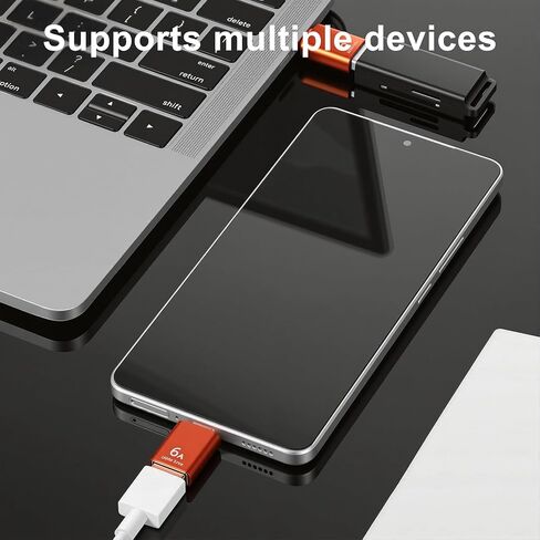 10 عبوات من محول USB A أنثى إلى USB C ذكر، 10 جيجابت في الثانية 120 وات برتقالي سريع نقل البيانات من النوع C ذكر إلى USB3.1 أنثى OTG محول للهواتف الذكية والكمبيوتر المحمول ولوحة المفاتيح in Kuwait