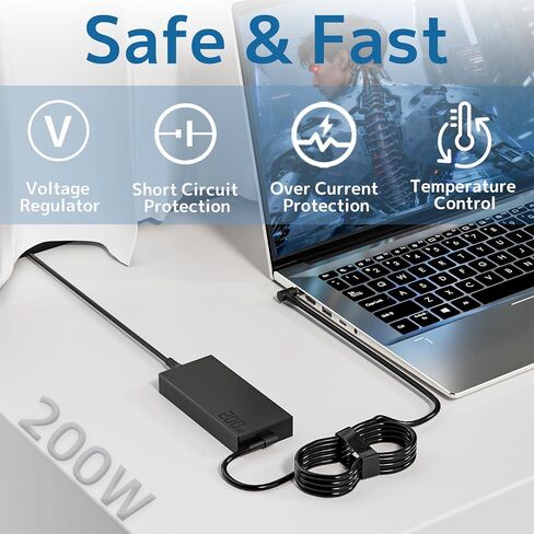 شاحن 200 واط مناسب لجهاز ASUS ROG Zephyrus G15 G16 GA503 GU605 TUF Gaming A15 F15 F17 FX506 FA506 FX706 TUF Dash F15 ROG Strix G15 G17 Gaming Laptop Power Supply ADP-200JB D AC محول in Kuwait