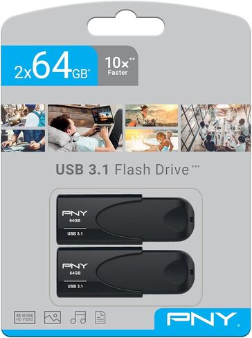 PNY Attache 4 USB 3.1 Memory 64GB (2 Pack) by PNY in Kuwait