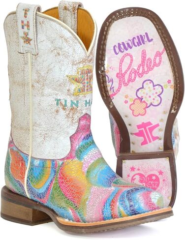 Tin Haul Kids Color Brst with Cowgirl Sole Cowgirl Boot in Saudi Arabia