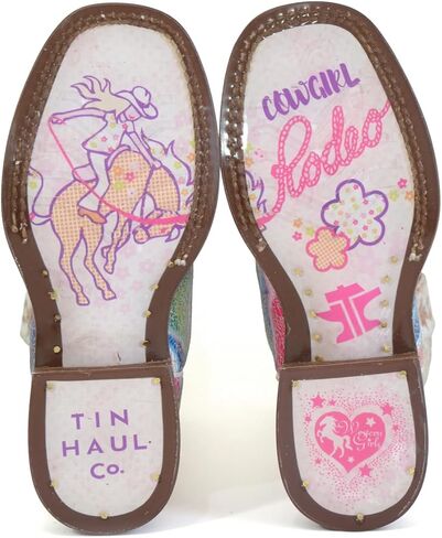 Tin Haul Kids Color Brst with Cowgirl Sole Cowgirl Boot in Saudi Arabia