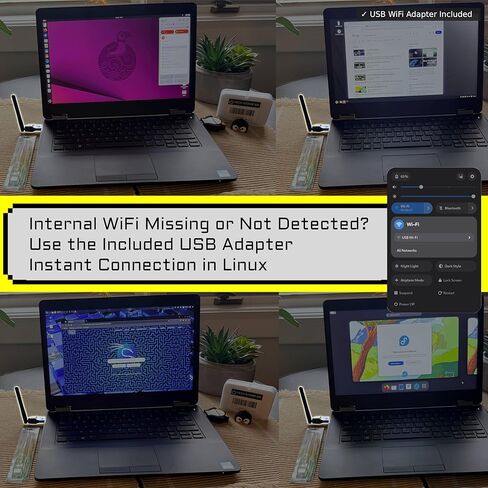 عنوان حزمة Linux 8 في 1: محرك أقراص فلاش USB متعدد التمهيد 8 في 1 من Linux + حزمة محول USB WiFi - أفضل مجموعة نظام تشغيل Linux مع Ubuntu وFedora وTails والمزيد in Kuwait