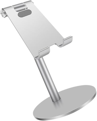 HOMSFOU Telescopic Phone Holder Rotatable Desktop Stand for Smartphones and Tablets Silver Home Office and Study Use Reduces Neck Pain in Kuwait
