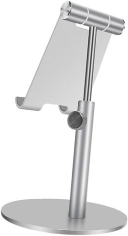 HOMSFOU Telescopic Phone Holder Rotatable Desktop Stand for Smartphones and Tablets Silver Home Office and Study Use Reduces Neck Pain in Kuwait