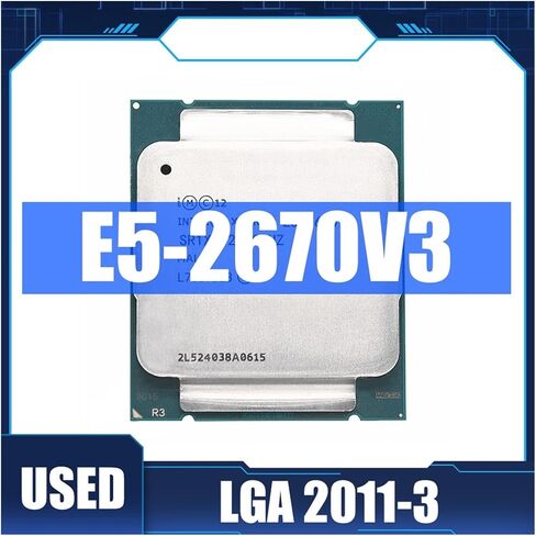 Xeon Used CPU Official Version E5-2670V3 SR1XS X99 2.30GHZ 30M 12-CORES E5 2670 E5-2670 V3 LGA2011-3 Processor 2670V3 in Kuwait