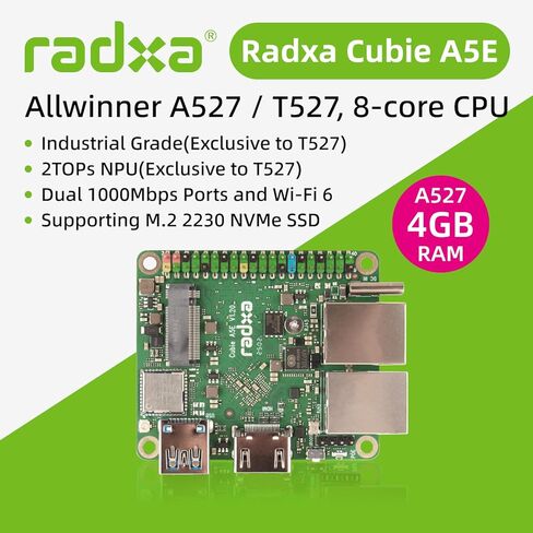 Cubie A5E ، وحدة المعالجة المركزية ذات 8 نواة ، منافذ Gigabit Ethernet المزدوجة ، تدعم M.2 2230 NVME SSD ، كمبيوتر لوح واحد in Kuwait