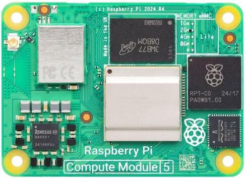 وحدة حساب Raspberry Pi CM5016064 5، معالج ARM Cortex-A76 رباعي النواة بسرعة 2.4 جيجا هرتز، وذاكرة eMMC سعة 16 جيجابايت، وGPIO/PCIe/HDMI in Kuwait