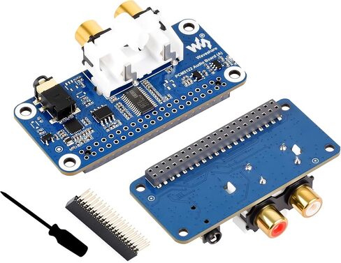 بطاقة صوت PCM5122 HiFi I2S DAC متوافقة مع Raspberry Pi 5/4B/3B+/3B/Pi Zero W/Zero 2W/Pico W/Pico 2W، بناءً على رأس Pi 40PIN GPIO، تشفير/فك تشفير ستيريو، دعم تشغيل الصوت in Kuwait