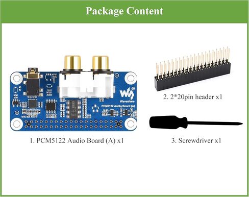 بطاقة صوت PCM5122 HiFi I2S DAC متوافقة مع Raspberry Pi 5/4B/3B+/3B/Pi Zero W/Zero 2W/Pico W/Pico 2W، بناءً على رأس Pi 40PIN GPIO، تشفير/فك تشفير ستيريو، دعم تشغيل الصوت in Kuwait
