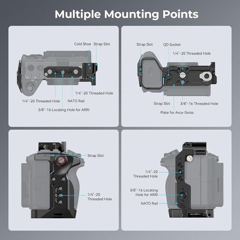قفص صغير الحجم لهاتف Sony FX30 FX3 FX3A مع مشبك كابل لمجموعة بطارية الكاميرا HDMI وNP-FZ100 in Kuwait