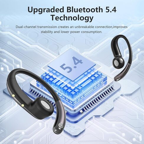 Open Ear Clip Wireless Earbuds Bone Conduction Headphones, Bluetooth 5.4, Open Ear Design for Running Fitness,Office，Built-in Mic, IPX7 Waterproof, LED Display Charging Case,Ear Hooks Ear Buds in Kuwait