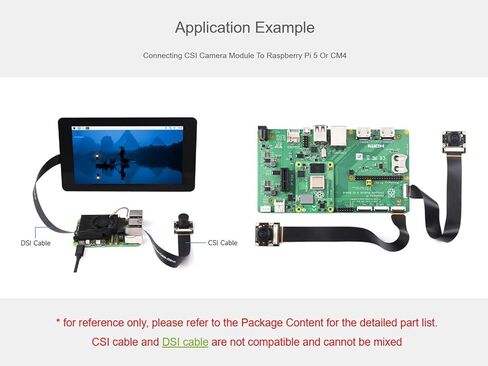 كابل Waveshare CSI FPC المرن لـ Raspberry Pi 5، كابل كاميرا 22Pin إلى 15Pin Pi5 مناسب لوحدات كاميرا CSI، مع فيلم حماية EMI أسود، نقل إشارة أكثر استقرارًا (200 مم) in Kuwait