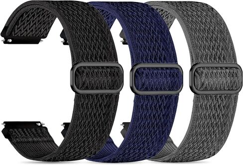3 Pack Watch Bands for Spade Co Health Smartwatch 4, 22mm Elastic Nylon Replacement Wristband Adjustable Straps for Men & Women in Saudi Arabia