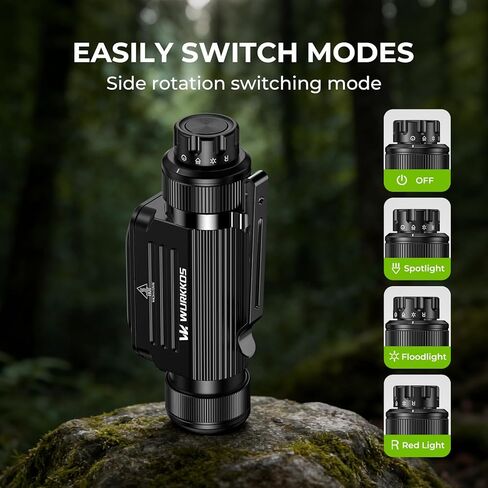 مصباح أمامي Wurkkos HD17 مع ضوء أحمر، 2500 لومن LED مصباح رأس ساطع قابل لإعادة الشحن 3 مصدر ضوء، مع مصابيح أمامية مغناطيسية مقاومة للماء IPX6 للبالغين للتخييم والصيد والقبعات الصلبة والعمل in Kuwait