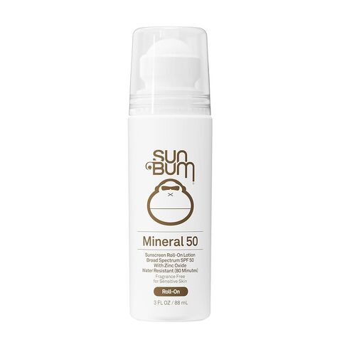 Sun Bum Mineral SPF 50 Sunscreen Roll-On Lotion|Vegan and Hawaii 104 Reef Act Compliant (Octinoxate & Oxybenzone Free) Broad Spectrum Moisturizing UVA/UVB Sunscreen with Zinc and Vitamin E|3 oz,White in Saudi Arabia