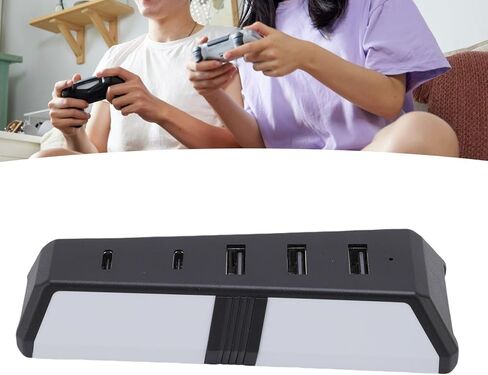 موزع USB من Pomya لوحدة التحكم في الألعاب، موزع USB C بـ 5 منافذ مع 3 منافذ USB 2.0 ومنفذين USB C، لمحركات الأقراص الصلبة الخارجية للوحة المفاتيح وشواحن وحدات التحكم in Kuwait