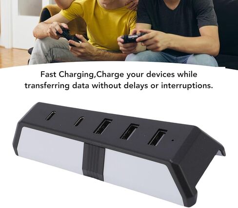 موزع USB من Pomya لوحدة التحكم في الألعاب، موزع USB C بـ 5 منافذ مع 3 منافذ USB 2.0 ومنفذين USB C، لمحركات الأقراص الصلبة الخارجية للوحة المفاتيح وشواحن وحدات التحكم in Kuwait