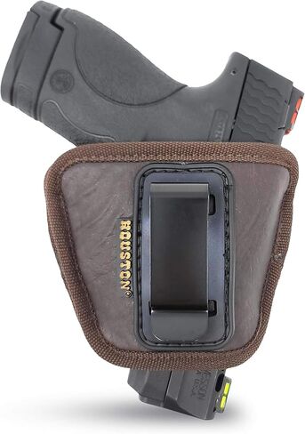 IWB وحافظة بندقية خارجية - جلد بني صديق للبيئة مادة ناعمة مخفية - تناسب Glock 26/27 / 33، Shield، XDS، Taurus 709، Pro C، Walther P22، Beretta Nano، SCCY Sky، Ruger LC9 in Kuwait