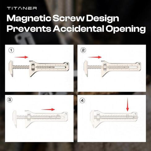 TiSpanner 2.0 Compact Titanium Multitool-18g Lightweight EDC Keychain Tool with Adjustable Wrench, Tungsten Window Breaker, High precision Caliper, 7 in1 Multi Function for Outdoor Daily Use in Kuwait