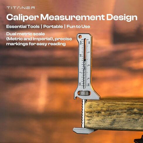 TiSpanner 2.0 Compact Titanium Multitool-18g Lightweight EDC Keychain Tool with Adjustable Wrench, Tungsten Window Breaker, High precision Caliper, 7 in1 Multi Function for Outdoor Daily Use in Kuwait
